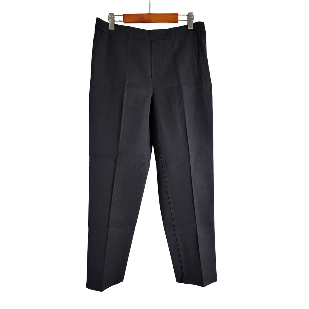 Isaac Mizrahi Live Black Pull On Ankle Pants 8P Stretch Straight Leg Timeless